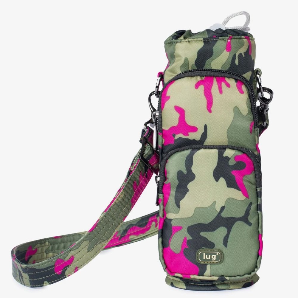 NWT Lug Huggie - Insulated Bottle Holder Crossbody Bag - Camo Orchid